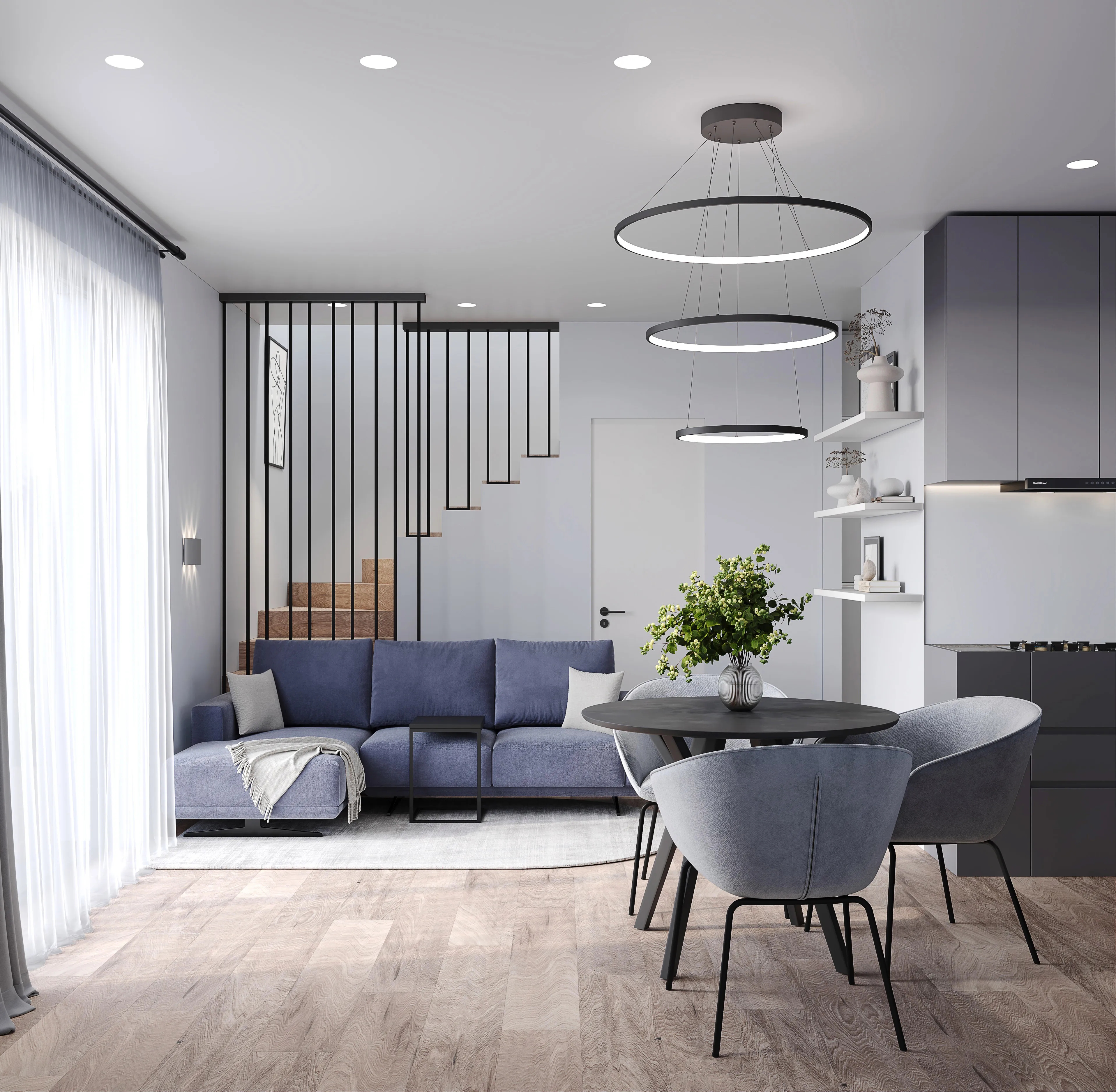 Salon z aneksem kuchennym