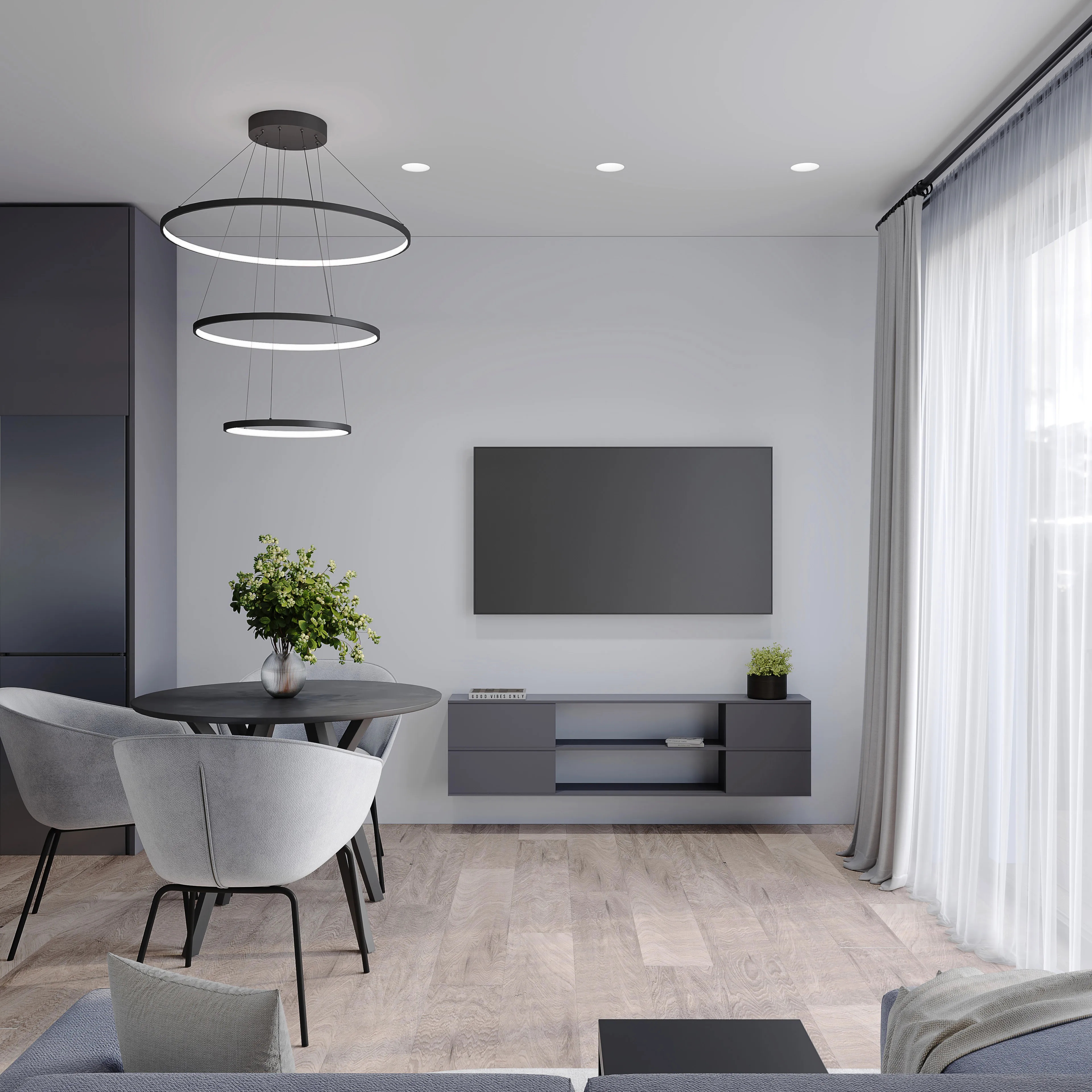 Salon z aneksem kuchennym