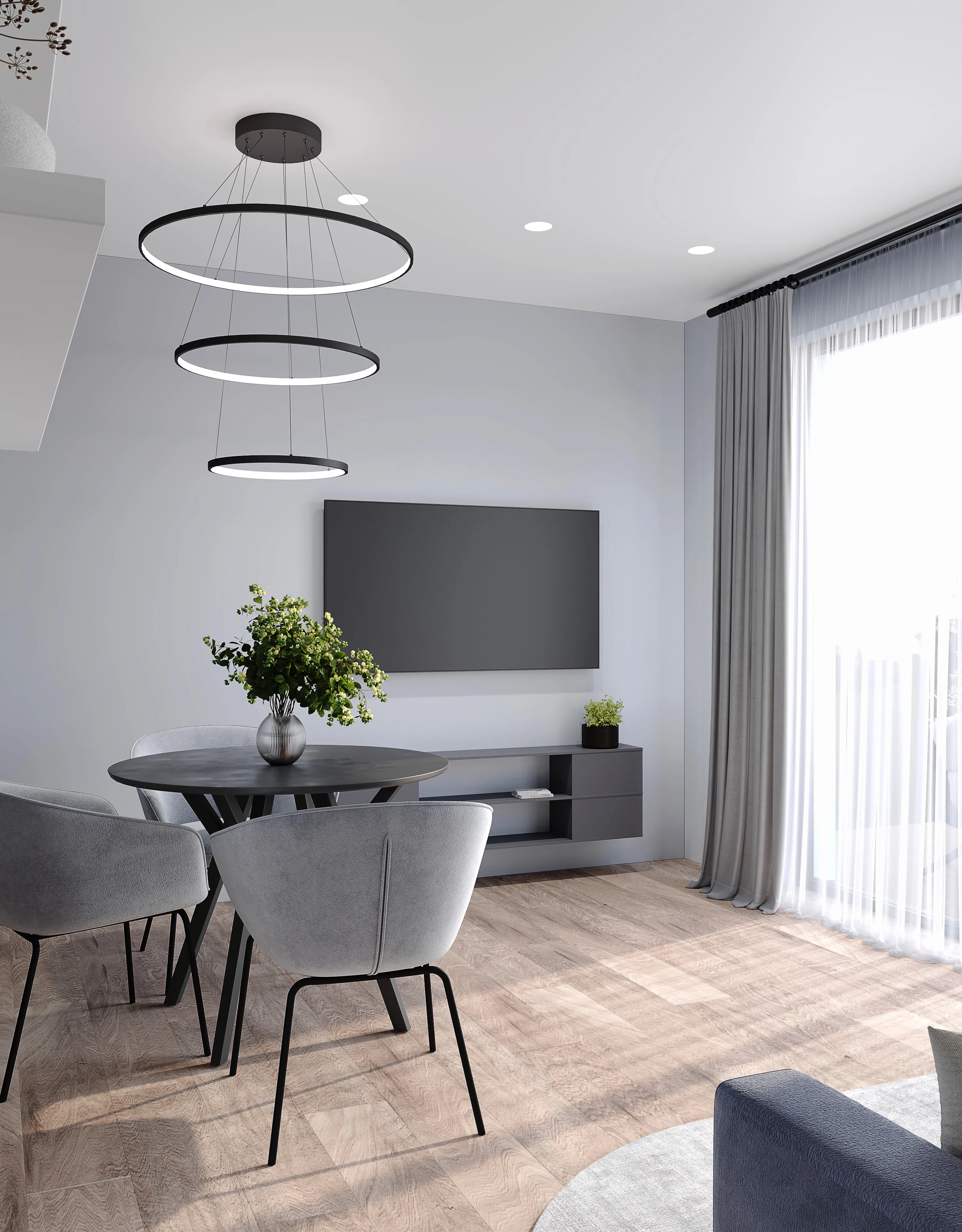 Salon z aneksem kuchennym